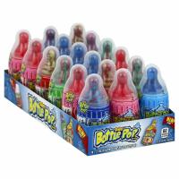 Baby Bottle Pop Assorted Flavor Candy Lollipops with Powdered Candy, 1.1oz,-18CT